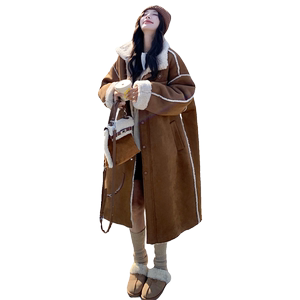 皮毛一体加厚羊羔毛大衣2024新款女韩版高级感加厚学院风冬季外套图片