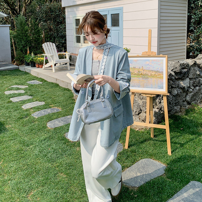 【现货】蕾丝拼接牛仔休闲西服外套795-P165-K228,女装西装,浙宝189