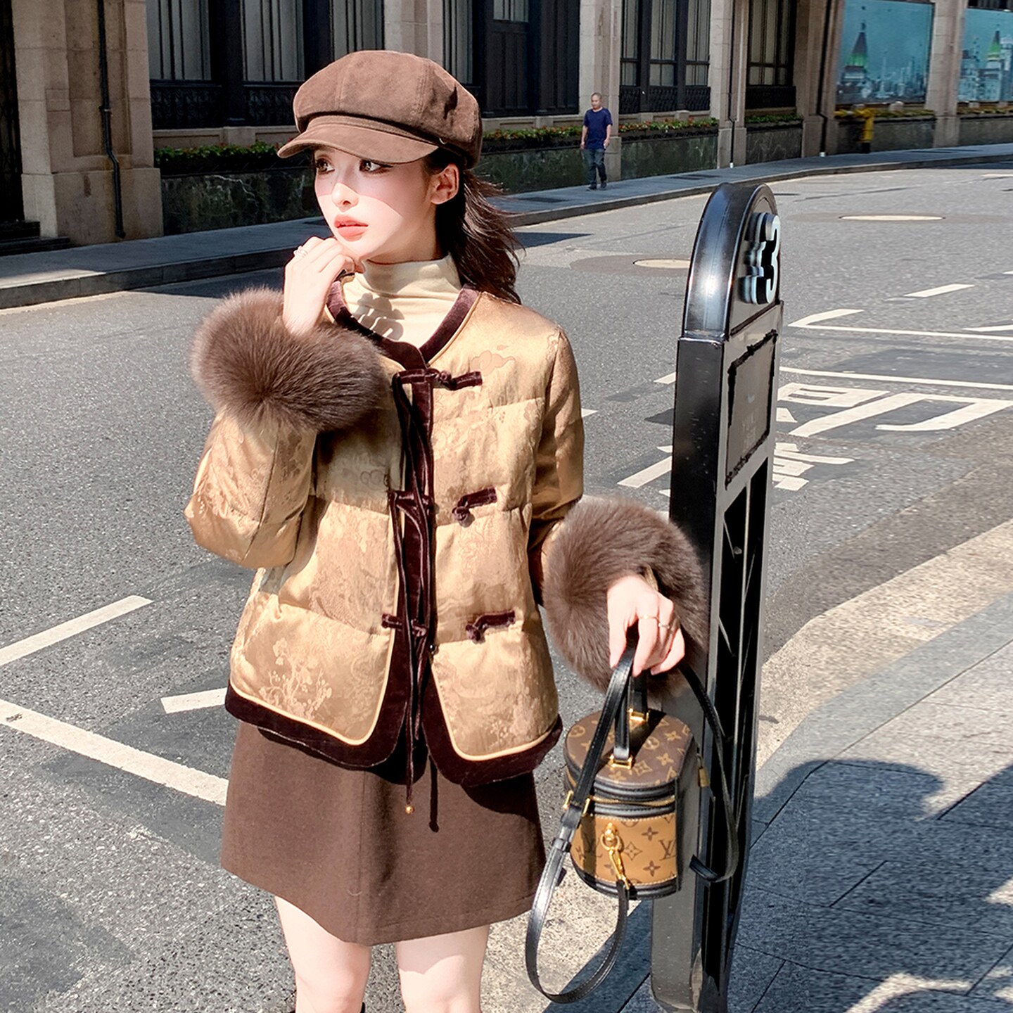 【现货】90绒真狐狸毛新中休闲羽绒服2693-P335-K448图片