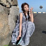 清凉感格子连衣裙7113-P135-K198，商品下架区，浙宝189