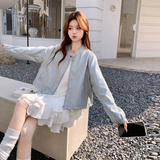 【现货】下摆抽绳百搭蛋白皮皮衣外套9820-P155-K248，女装皮衣，浙宝189