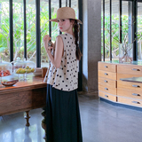 法式无袖波点上衣套装女夏季2025新款温柔风穿搭减龄阔腿裤两件套，商品下架区，浙宝189