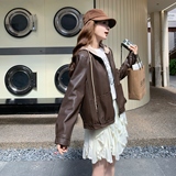 【现货】可脱卸帽PU皮外套88688-P135-K188，女装皮衣，浙宝189