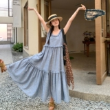 【现货】木耳边腰部可抽绳牛仔连衣裙735-P135-K198，女装连衣裙，浙宝189