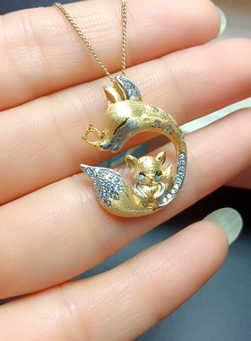 S925银吊坠空托圆3*3mm古法