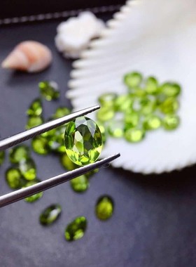 天然橄榄石裸石戒面椭圆3*4/3*5/4*6/5*7/6*8/7*9/8*10/9*11mm