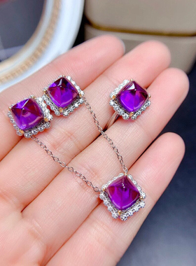 双色金枕方戒指吊坠耳钉糖塔款