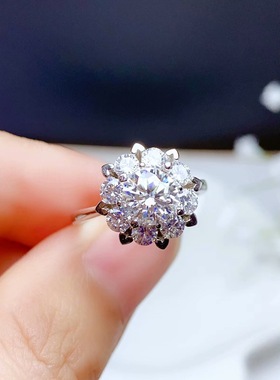 克拉莫桑镀18k白金钻戒空托