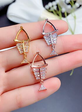 S925银吊坠空托三角10*10mm