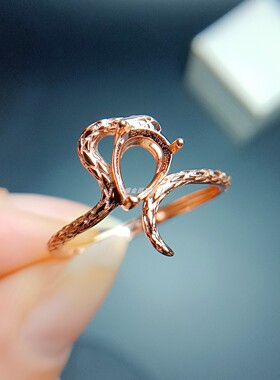 女S925银小灵蛇空托水滴5*7mm