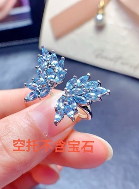 S925银群镶戒指 空托 马目2*4mm镀18K白金玫瑰金黄金色 女 镶嵌