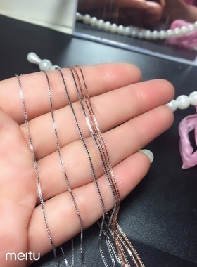 镀白金细款厘米盒子链