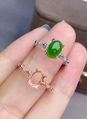 简约s925银镀18k白金空托