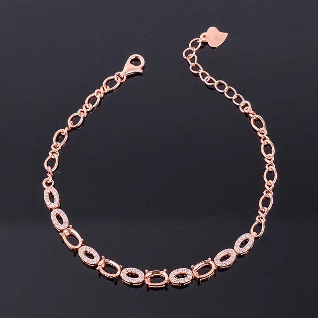 18k精工纯银白金手链