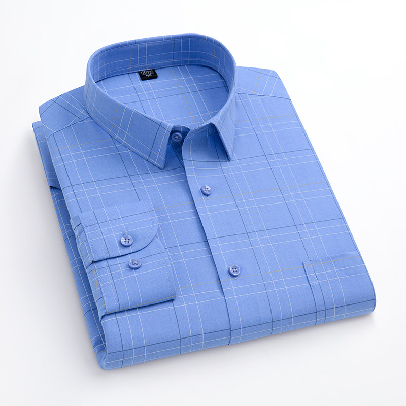 条纹衬衫商务免烫打底中老年长袖