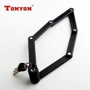 通用TONYON 便携折叠锁TY3853-B山地自行车关节防盗锁 摩托车锁