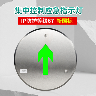 东君集中控制地面疏散指示灯DC36V应急地埋灯嵌入圆形钢面地标灯