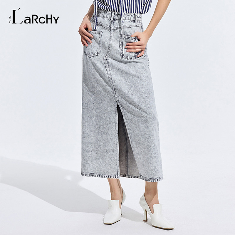 LARCHY来尔佳昵2026夏款A型牛仔半身裙