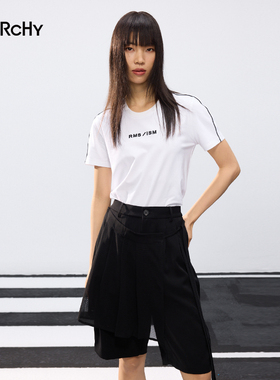 LARCHY来尔佳昵2024夏装圆领净色T恤