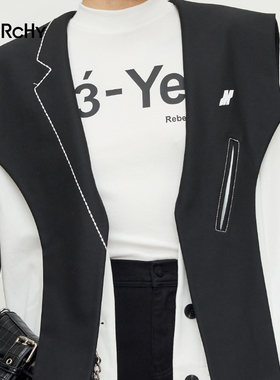 LARCHY来尔佳昵2024秋装立领净色T恤