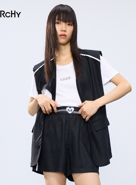 LARCHY来尔佳昵2024夏装圆领净色T恤