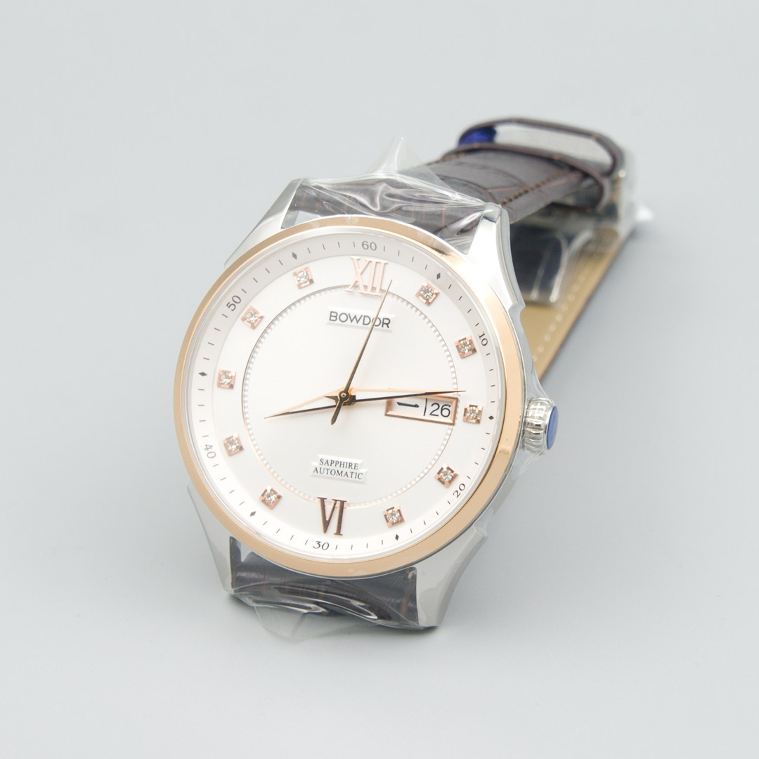 正品特价宝舵手表精钢全自动机械表日历夜光男表大表盘防水88123g