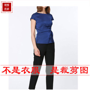 明辉纸样新款春夏修身女衬衫半袖套头小衫缝纫设计裁剪图纸21111