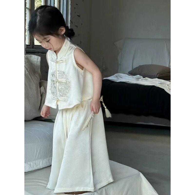 儿童中式背心套装2024夏季新款小童国风女童刺绣阔腿裤两件套爆款,童装/婴儿装/亲子装,套装,淘宝优惠券,粉丝福利购,淘宝优惠卷