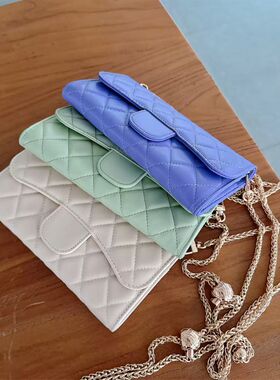 高级感菱格手机包耳机包口红包收纳包链子斜跨可调节小香风斜跨包