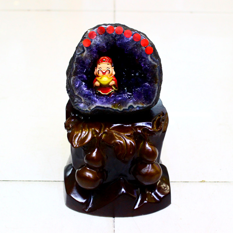 天然紫水晶洞钱袋子原石