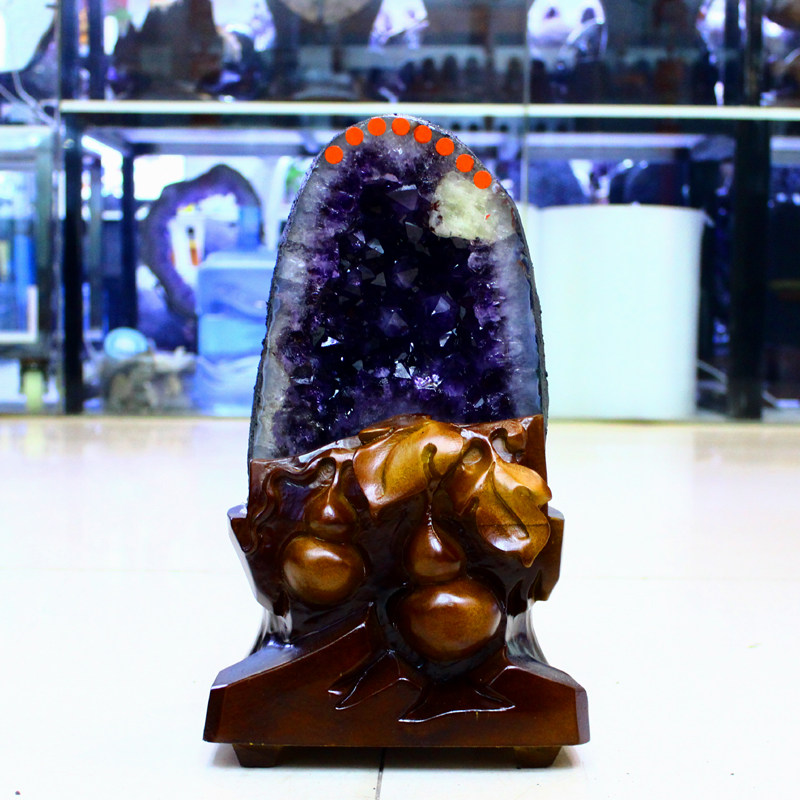天然紫水晶洞摆件巴西紫晶洞乌拉圭摆件原石聚宝盆高端办公室新家
