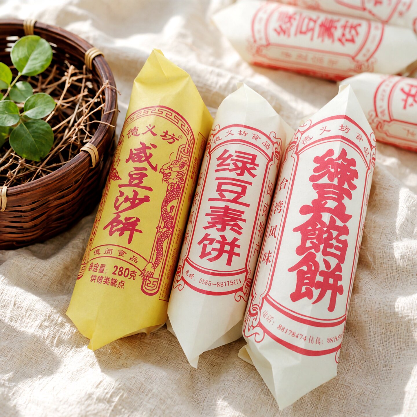 德义坊绿豆馅饼280g手工闽南糕点