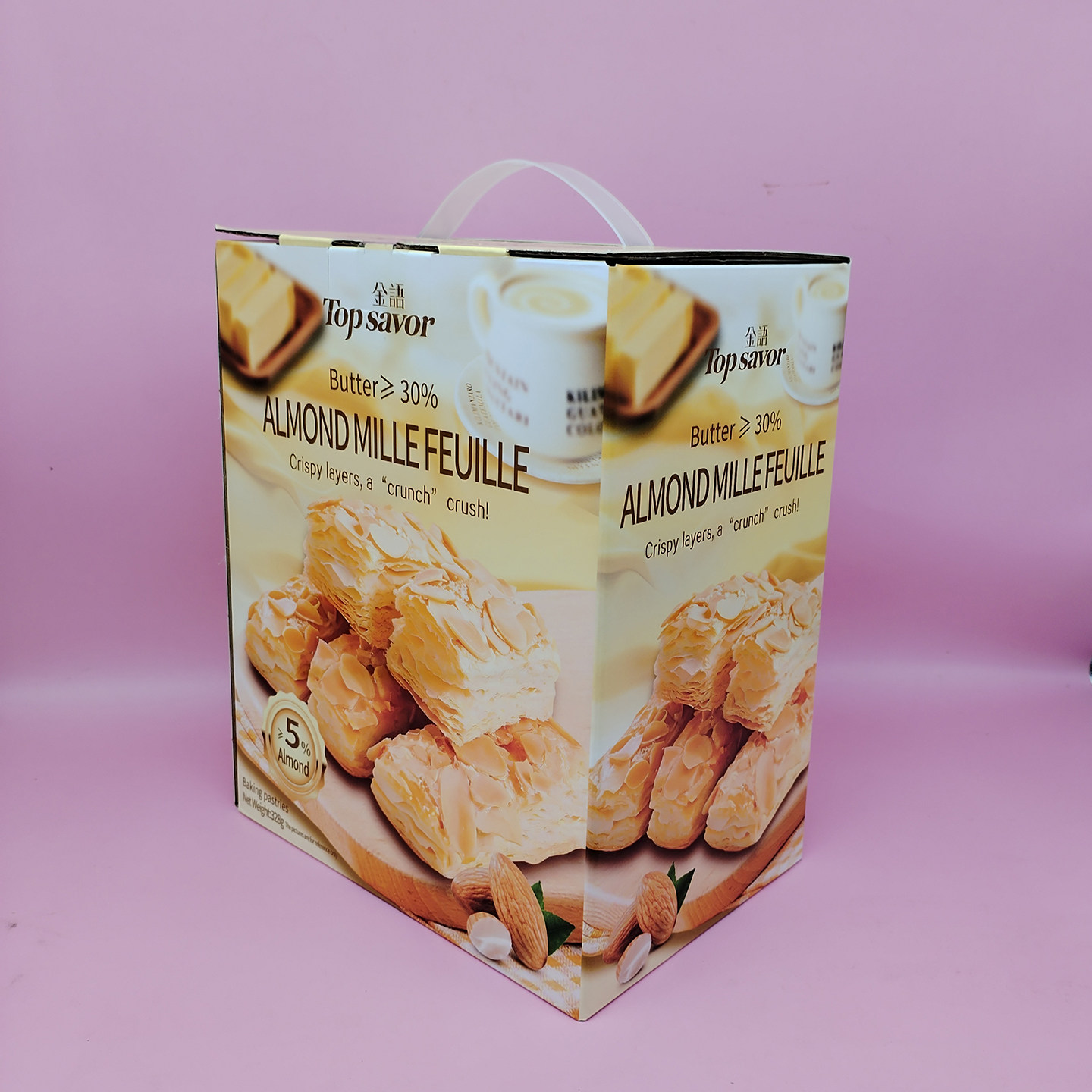 金语黄油扁桃仁千层酥328g黄油扁桃仁千层酥盒装松塔糕点心零食