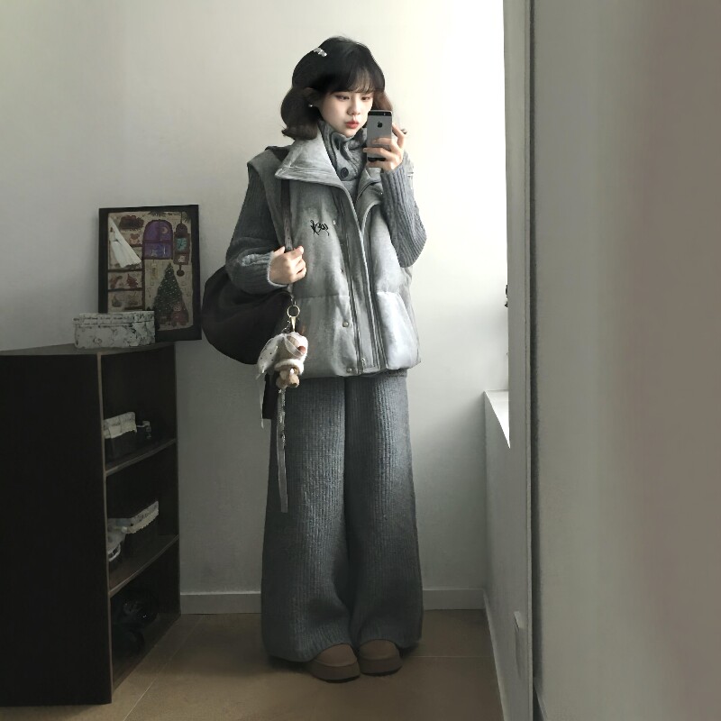 韩系2026秋冬新款保暖背心羽绒棉服马甲女小个子马夹棉袄加厚外套图片