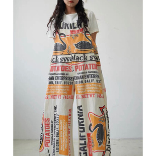 背带裤 纯棉复古棉 vintage做旧感