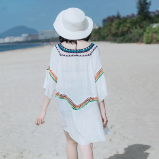 泳衣女外搭流苏外套民族巴厘岛海边防晒衣套衫 比基尼罩衫 镂空开衫