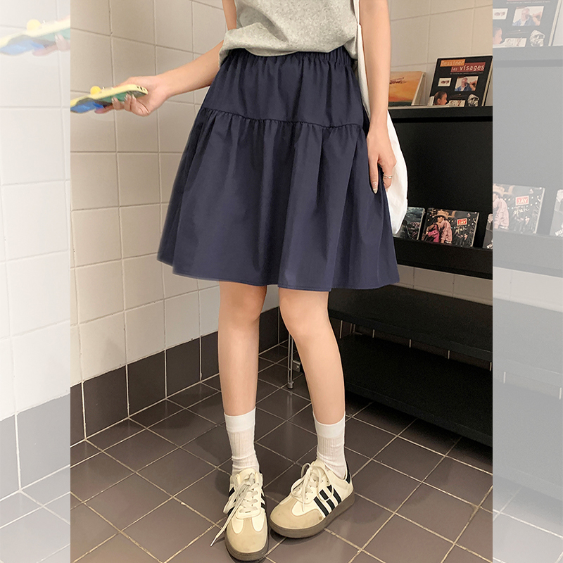 中裙A字裙日式A字裙半身裙口袋