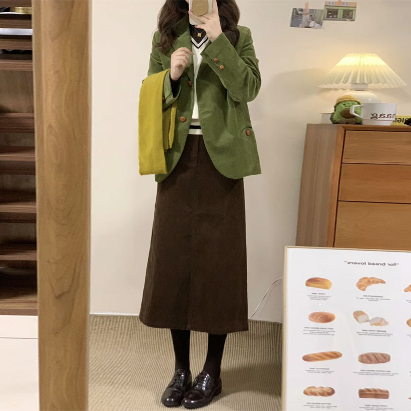 中长款A字裙日系半身裙