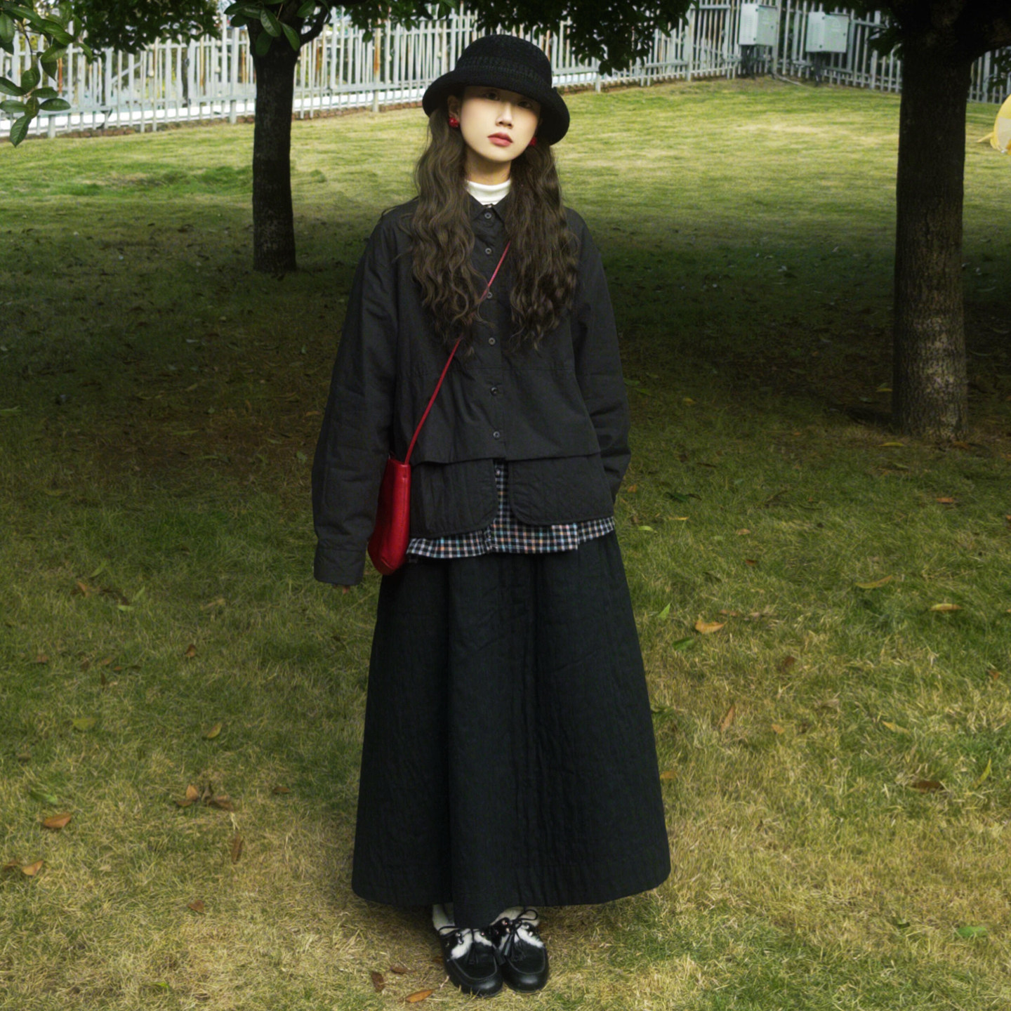 暗黑系夹棉半身裙冬季加厚保暖设计感高腰显瘦中长款日杂风伞裙,女装/女士精品,半身裙,淘宝优惠券,粉丝福利购,淘宝优惠卷