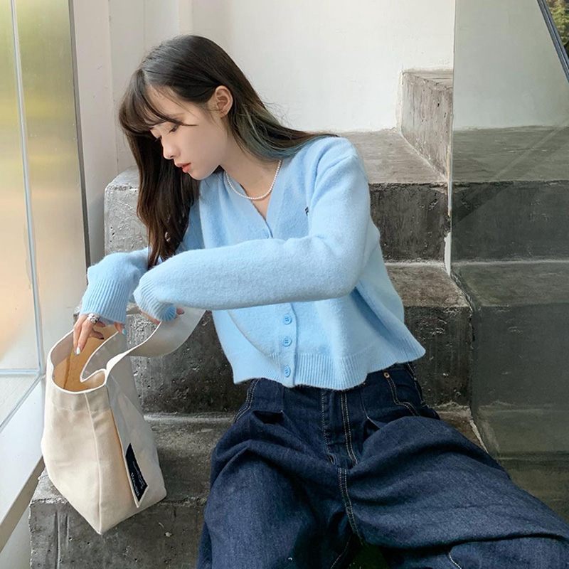 法式少女babyinsv领显瘦开衫