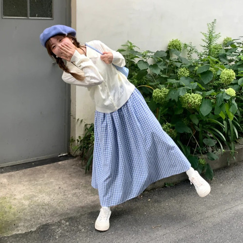 中长款A字裙伞裙日系A字裙