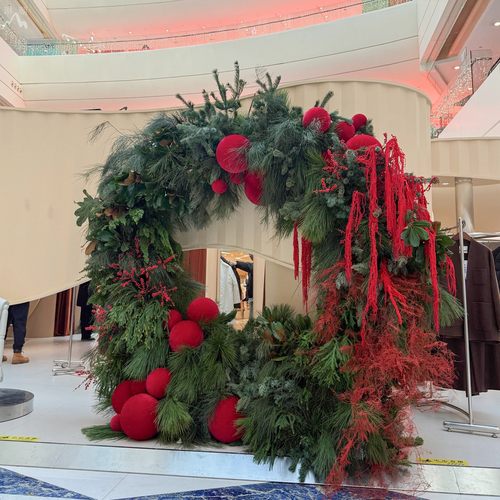 圣诞节花环巨大型装置商场酒店景区店铺网红打卡仿真绿植落地摆件