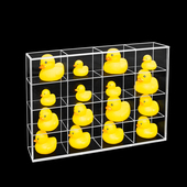 亚克力格林里小黄鸭展示分格多层防尘展示手打柠檬茶鸭防尘收纳盘