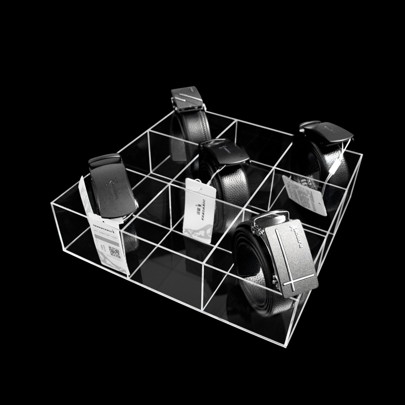 亚克力腰带收纳盒服装店商场橱窗中岛台道具高颜值领带架皮带展架
