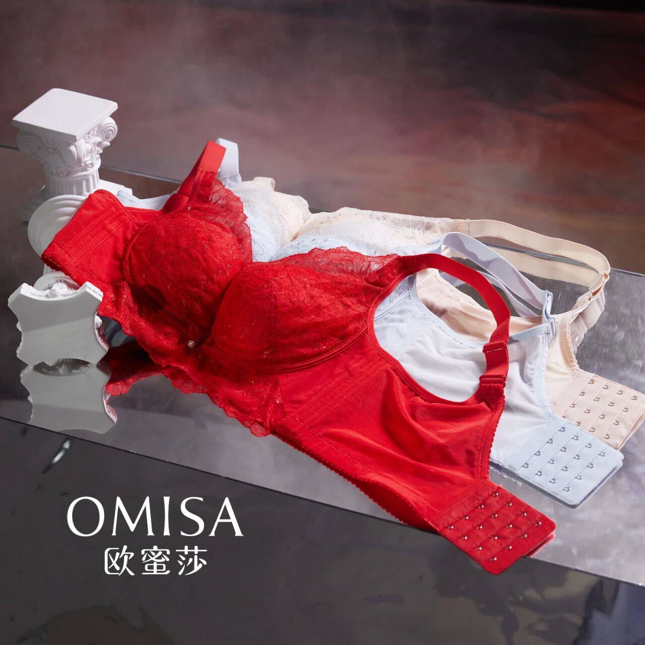 欧蜜莎5795软钢圈小胸聚拢文胸显大集中提拉收副乳中厚调整型内衣