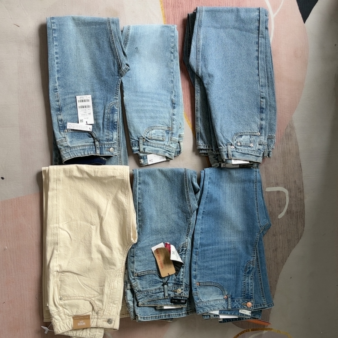 出口外贸韩单特价处理多款式不退换直筒 喇叭 春秋特价女士牛仔裤