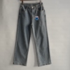 H复古做旧女士牛仔裤 高腰弹力 柔软直筒长裤 春秋款休闲宽松新款