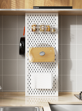 燃气管道遮挡罩壁挂定制洞洞板厨房管线遮丑挡板免打孔收纳置物架