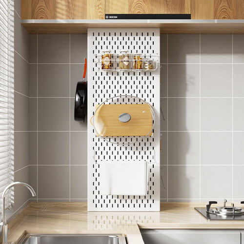 燃气管道遮挡罩壁挂定制洞洞板厨房管线遮丑挡板免打孔收纳置物架