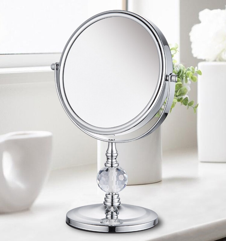 高级复古法式卧室手持旋转专用家用放大梳妆台镜子化妆镜台式桌面